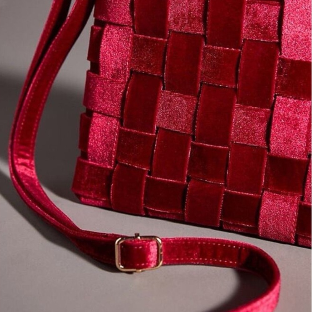 Anthropologie Lindy Woven Clutch Velvet Edition NWT - Picture 3 of 8